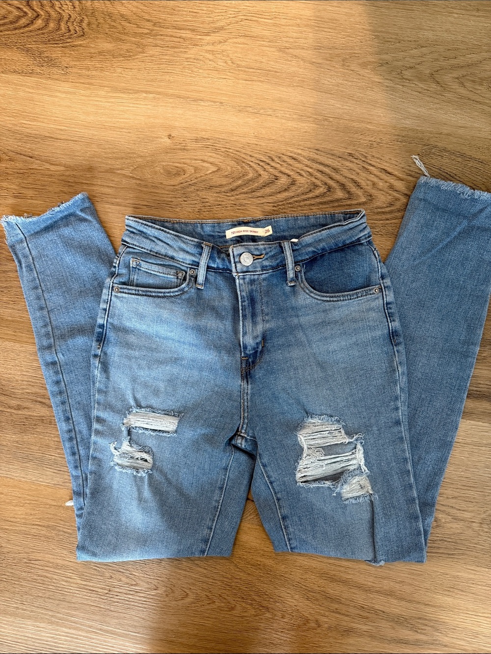 Levi's Light Blue Ripped Skinny Jeans